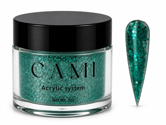 CAMI Green Bling Acrylic Powder