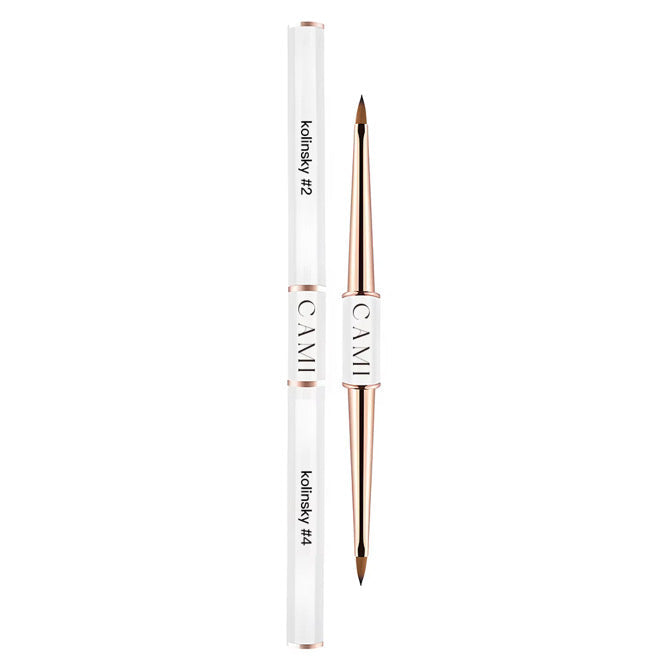 CAMI Dual 3D Acrylic Brush #2 & #4 – Professional Kolinsky Nail Art Brush