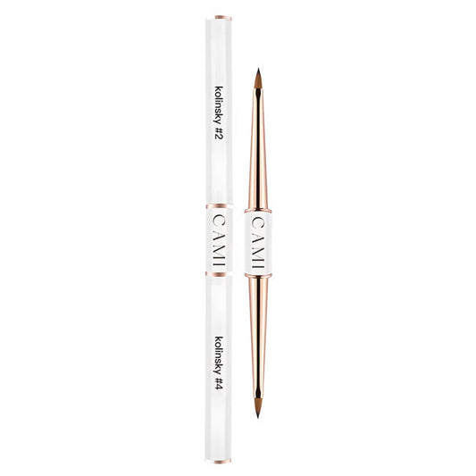 CAMI Dual 3D Acrylic Brush #2 & #4 – Professional Kolinsky Nail Art Brush